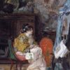 Tranh Vicente Palmaroli y González - Người mẫu trong xưởng vẽ của họa sĩ (1880)