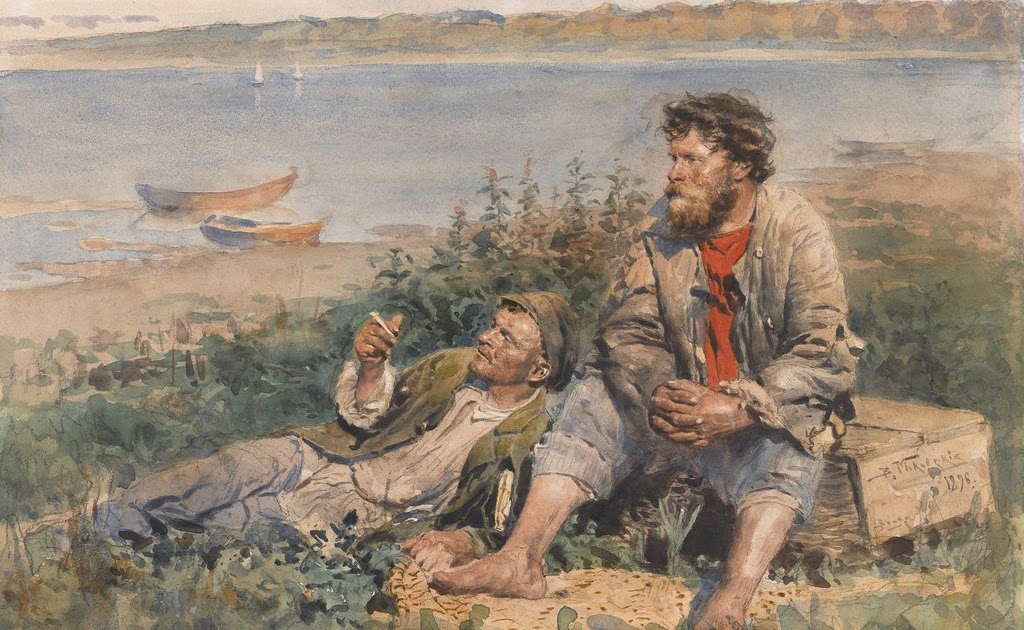 Tranh Vladimir Egorovich Makovsky - Ngư dân trên sông Volga (1896)